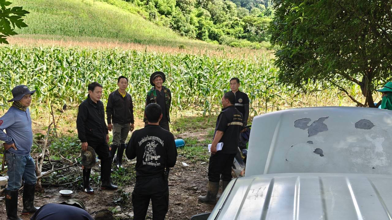 สำรวจพื้นที่อ่างเก็บน้ำห้วยแม่ม่วง บ้านแม่สุขใน หมู่ที่ 4